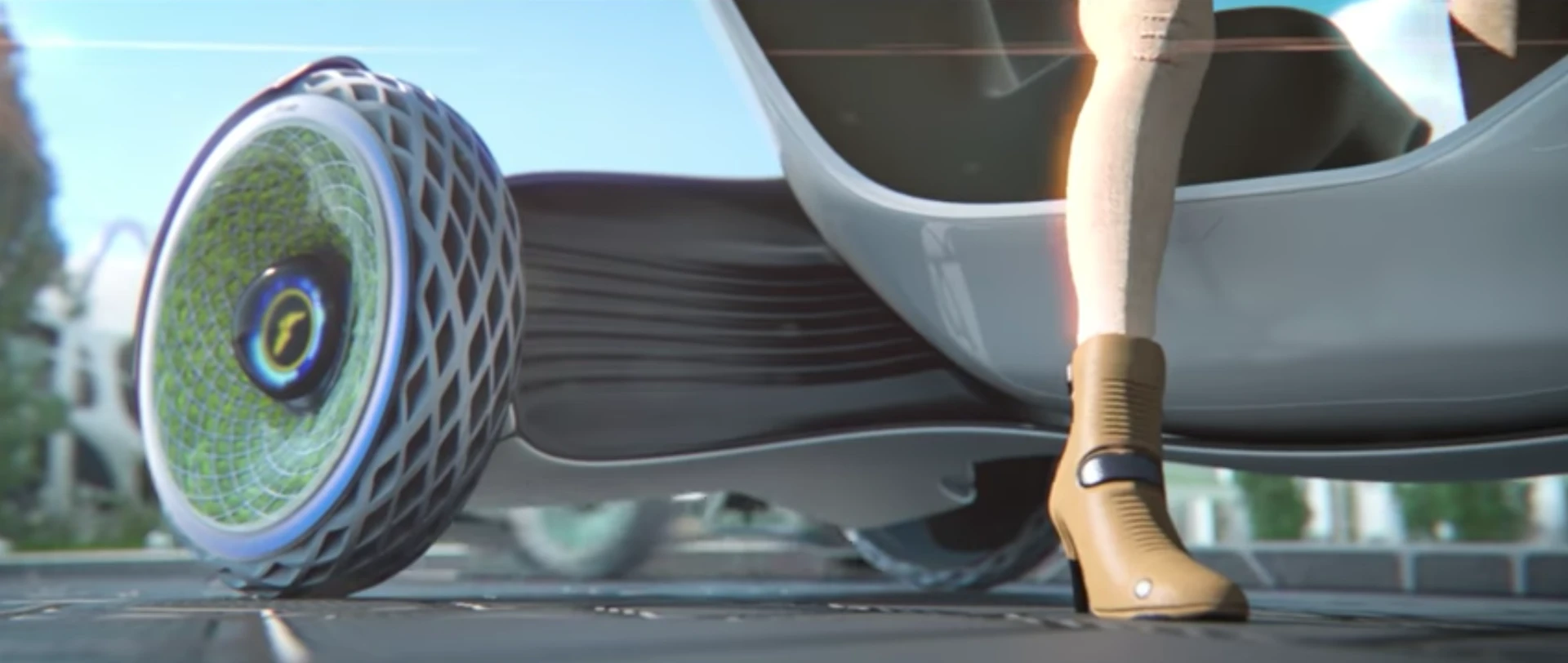 The newly announced Oxygene tire concept from Goodyear harvests energy through photosynthesis