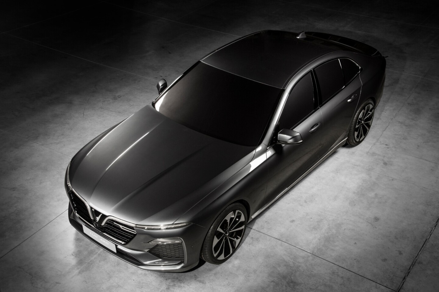 The LUX A2.0 sedan, making its debut in Paris, is a mixture of curved and concave surfaces for the upmarket car segment