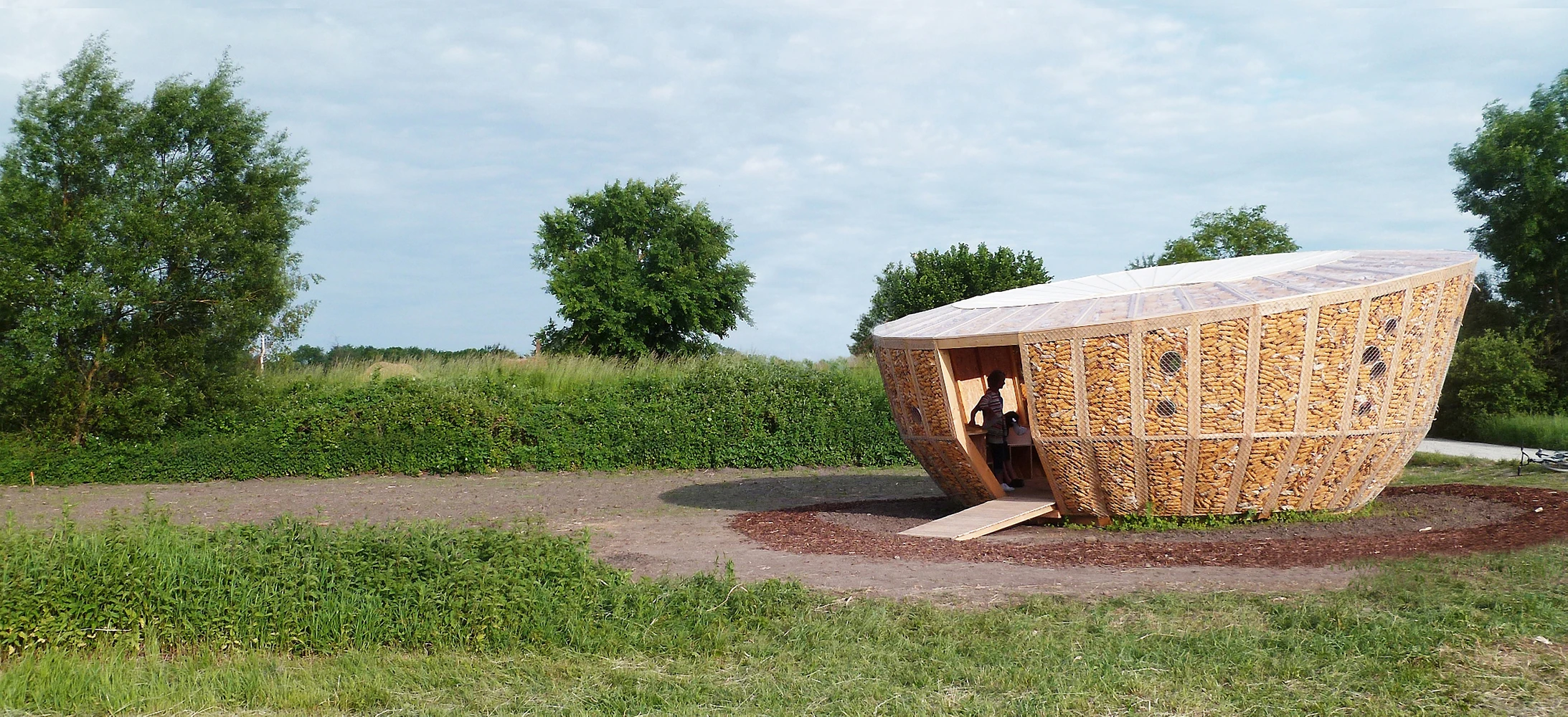 The sustainable home took less than one month to build