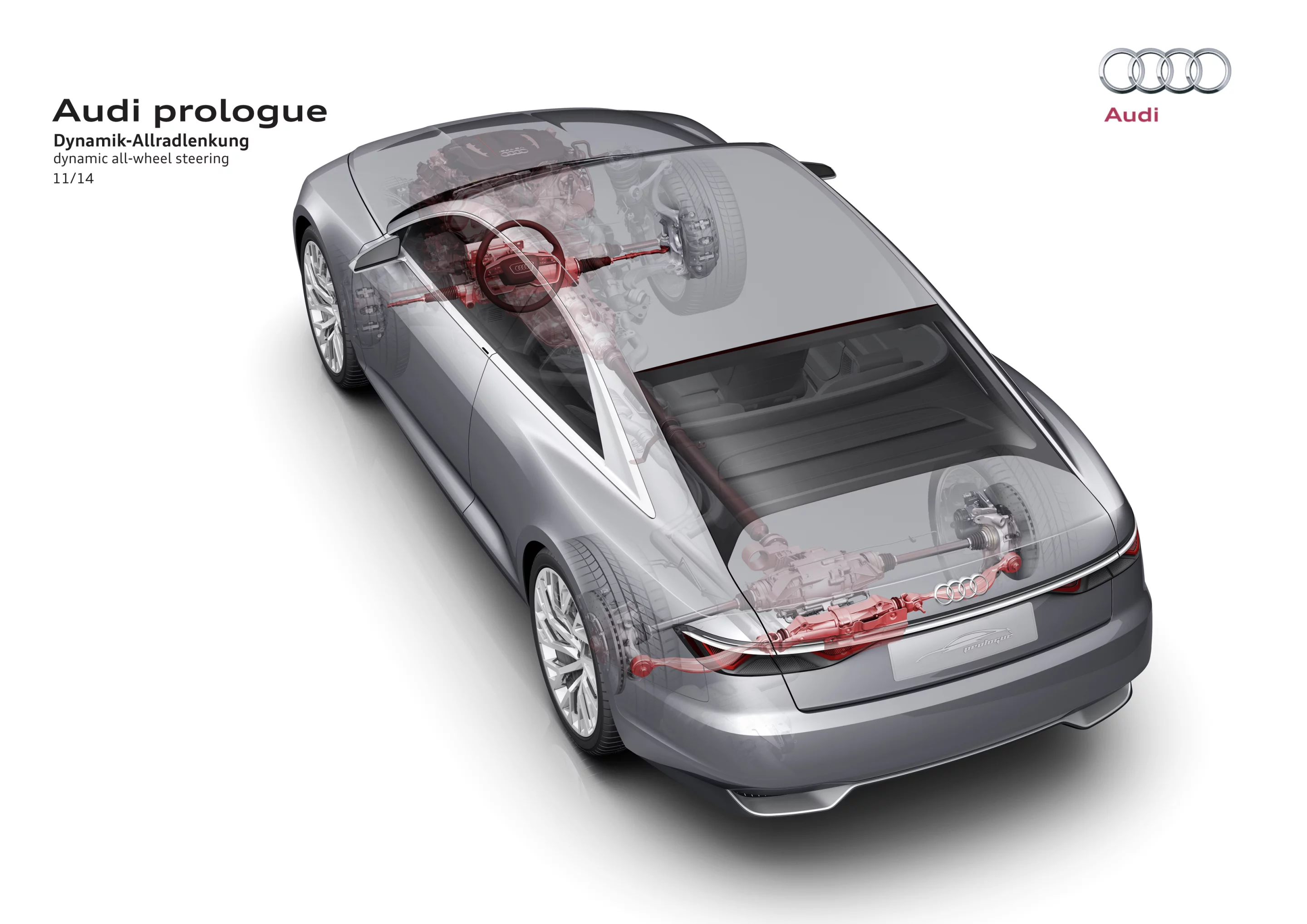 The dynamic all-wheel steering system improves handling and stability