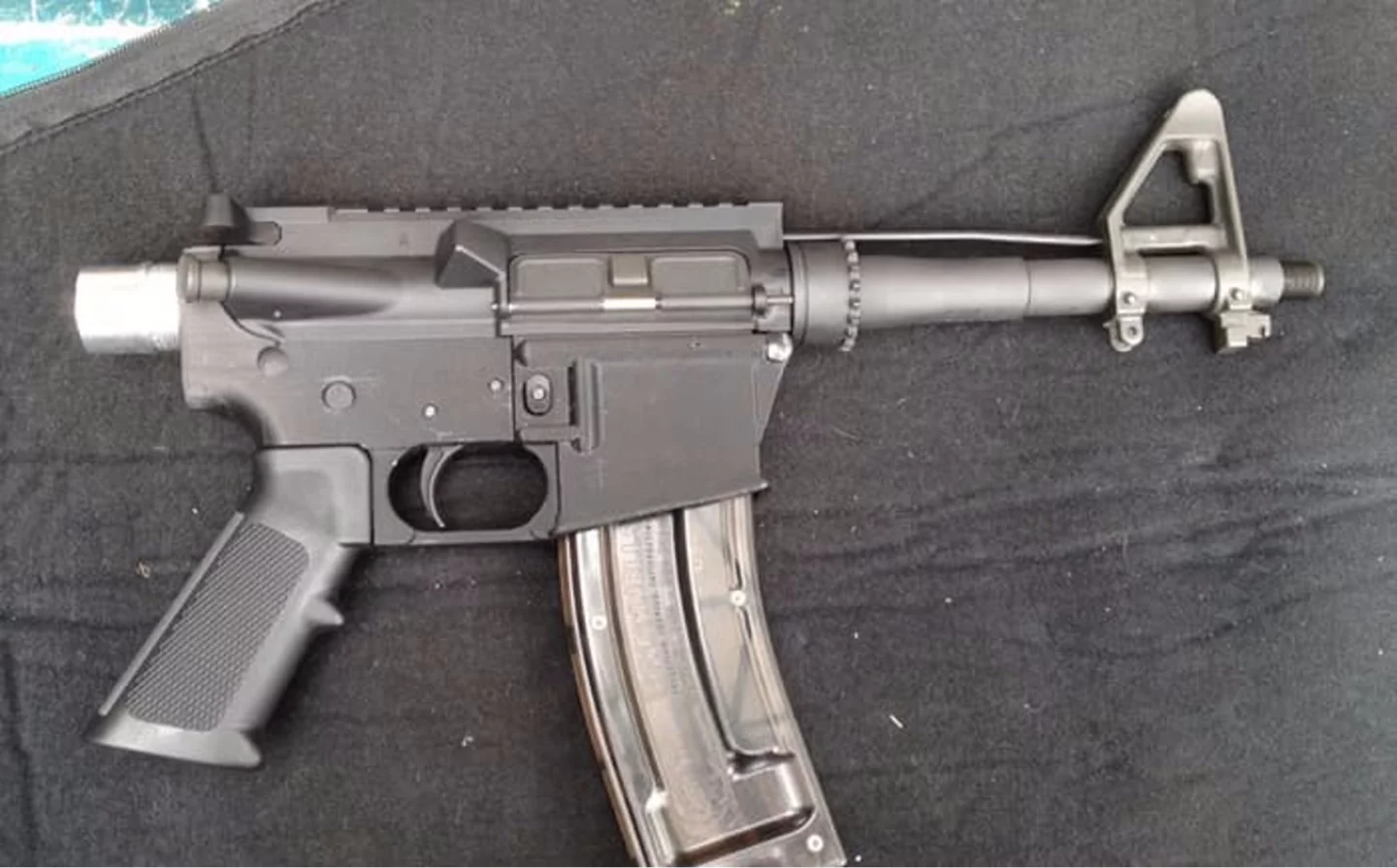 A firearm made with a 3D-printed AR-15 receiver
