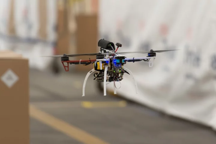The quadcopter reached speeds of 20 m/s (45 mph)