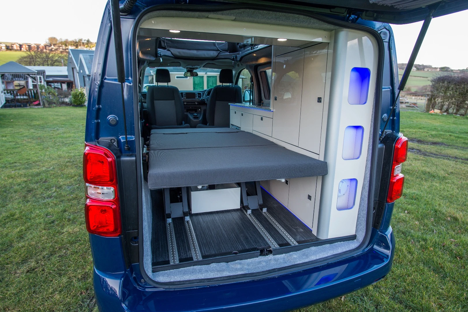The Larina includes a full-height wardrobe, kitchen unit and removable toilet