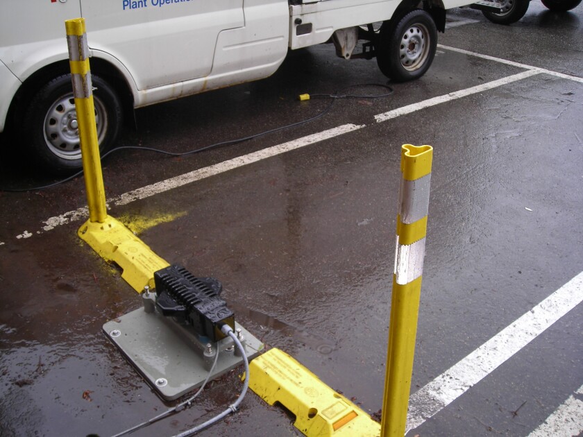 One of UBC's remote magnetic gears charging stations