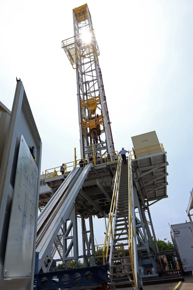 The Nabors F rig at the Houston location – it's designed in such a way that it's fairly easy to swap from conventional drilling over to millimeter-wave drilling on the same rig
