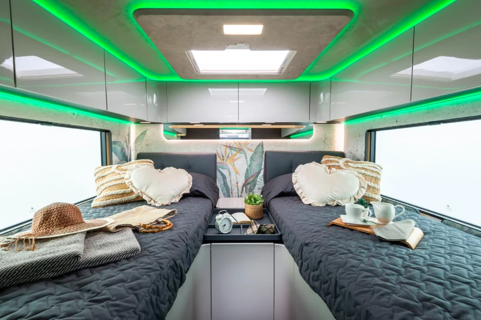 The lighting system and wallpaper definitely deliver on the "green" part of the equation