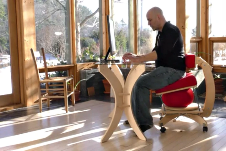 The Sprang Chair is designed to encourage active sitting, which is believed to be the key to staying healthy while sitting for long periods of time