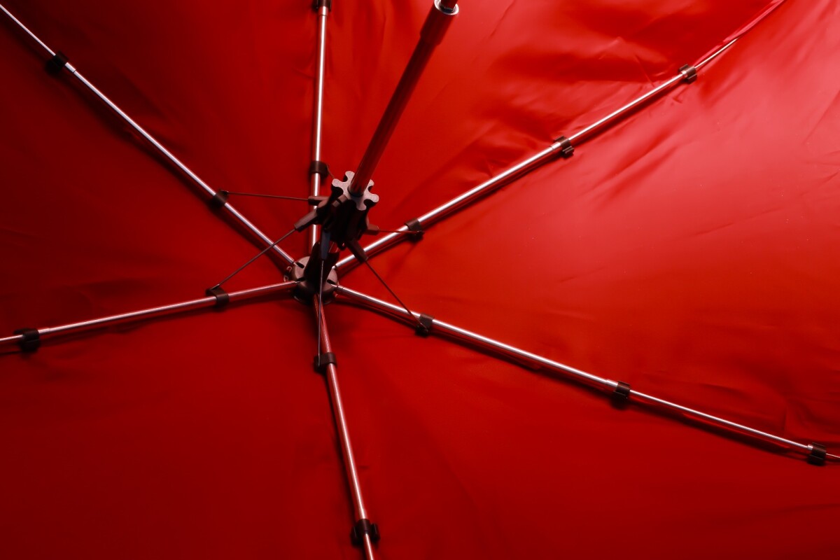 The Cypress Umbrella is designed so that each rib is able to pivot and adjust independently from the others