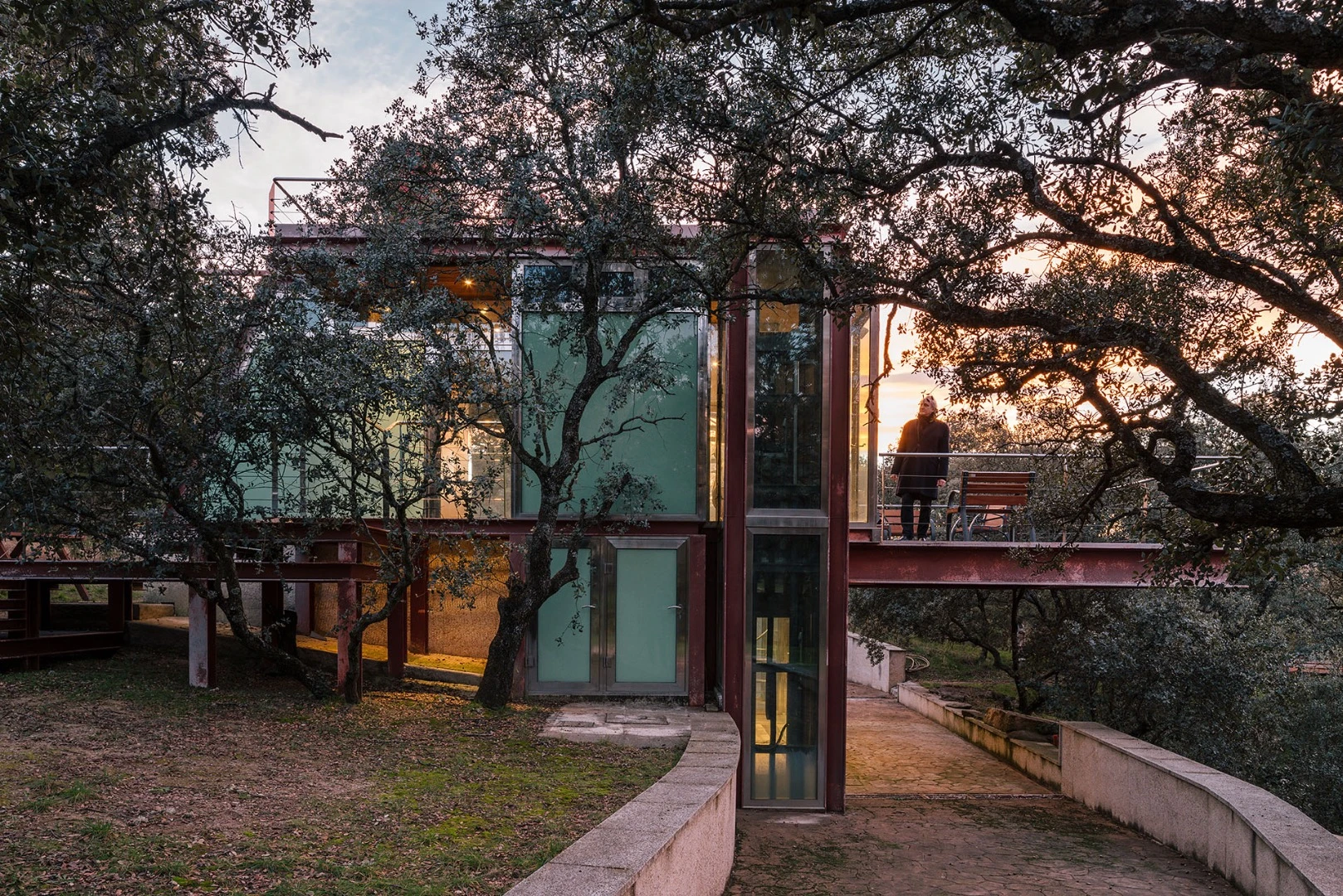The Hidden Pavilion is surrounded by trees