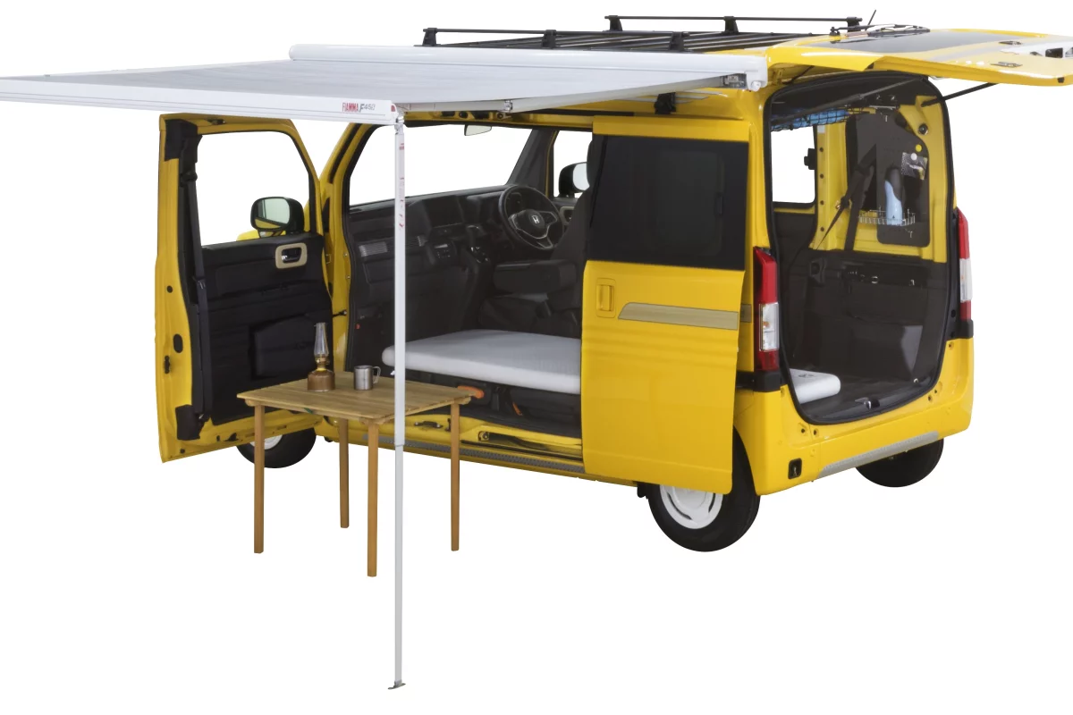Honda prepares the N-Van solo camper for the Feeld Good fest, which starts on October 2