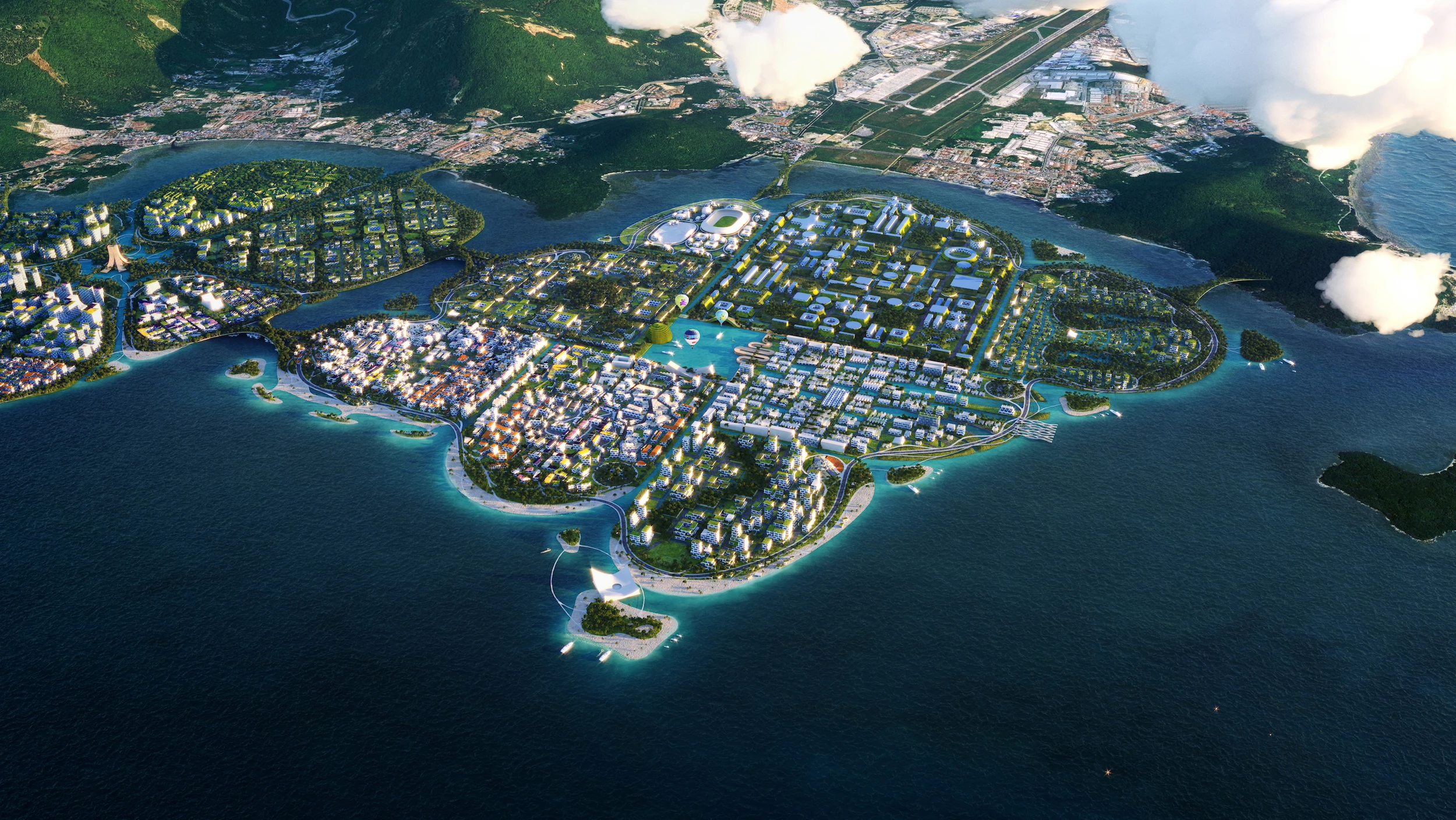 BiodiverCity's first planned island is called The Channels. It would include areas for research, development and local businesses. Elsewhere would be a large wave pool, technology park, a government center, and a cultural area