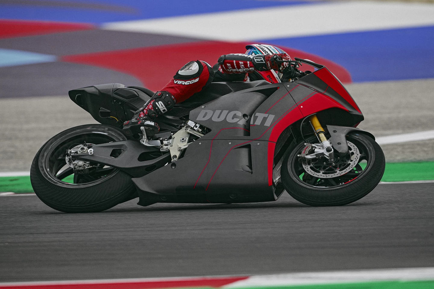Ducati's V21L electric MotoE prototype was limited to 70 percent of its full power output on this first test