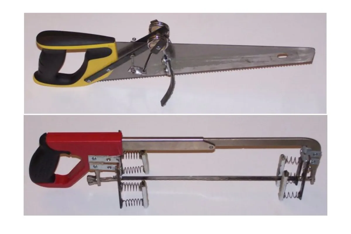 The working prototypes of John Zimmerman's recoil panel and hack saws