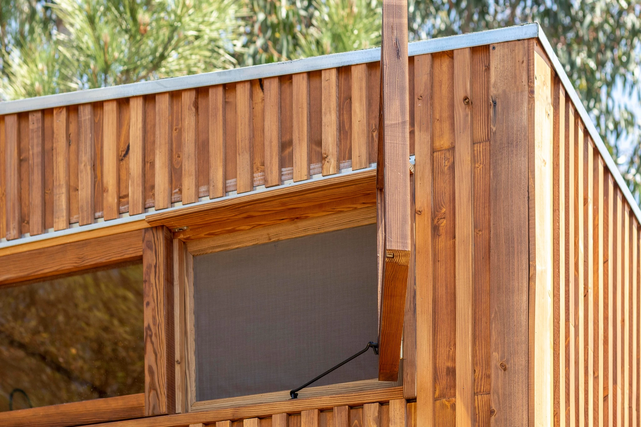 The Baleia is finished in timber and features generous glazing, much of which is operable