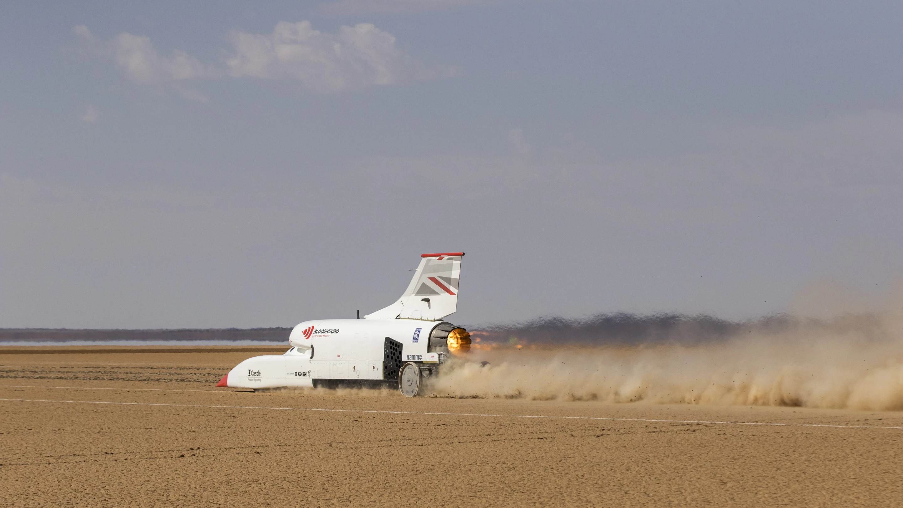 The Bloodhound LSR in action in the Kalahari Desert