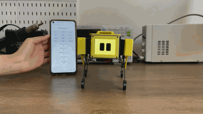 The Mini Pupper 2 gains control via a companion mobile app running on a smartphone