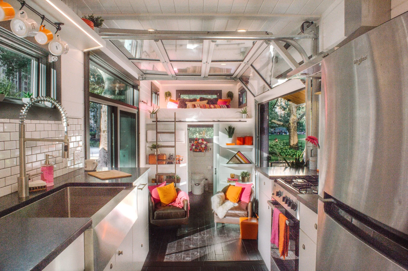 The Home That Runs on Dunkin' is decked out in walnut flooring