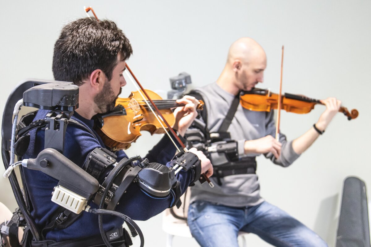 Motion-capture exoskeletons let violinists feel each others’ subtlest moves