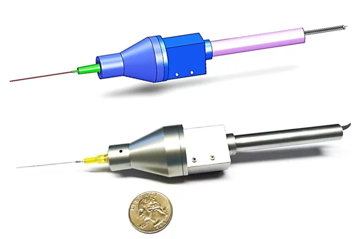 A rendering and a photo of the SMART tool