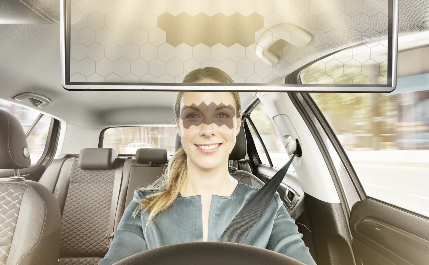The Bosch Virtual Visor blocks only what's necessary in order to keep the driver's vision clear