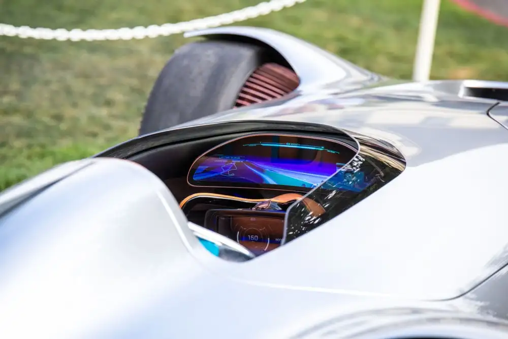 A closer look at the digital cockpit of the Mercedes Vision EQ Silver Arrow