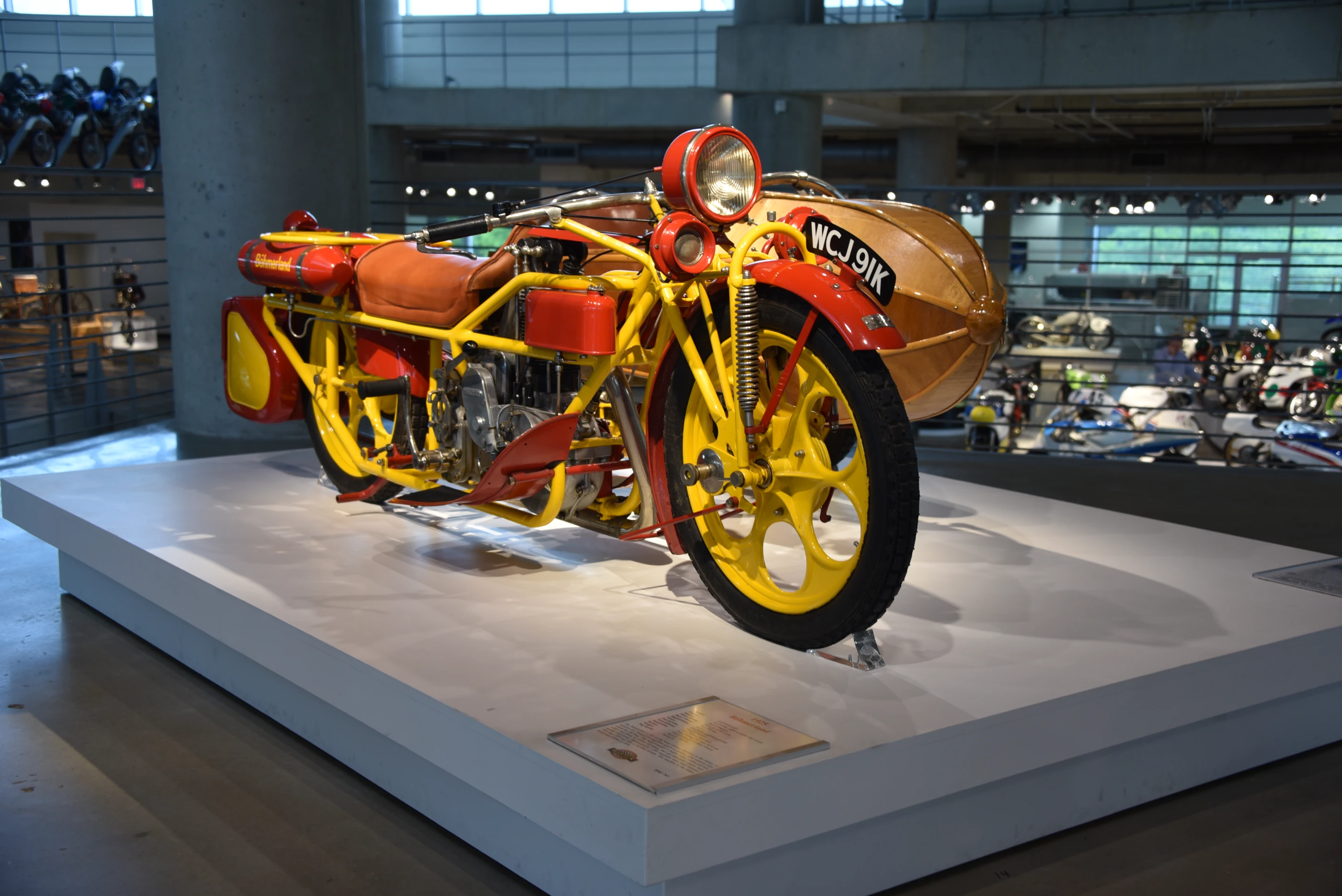 1925 Bohmerland with sidecar. Easily one of the most unusual machines in the museum, this was part of the MOMA Art Of The Motorcycle display in NYC