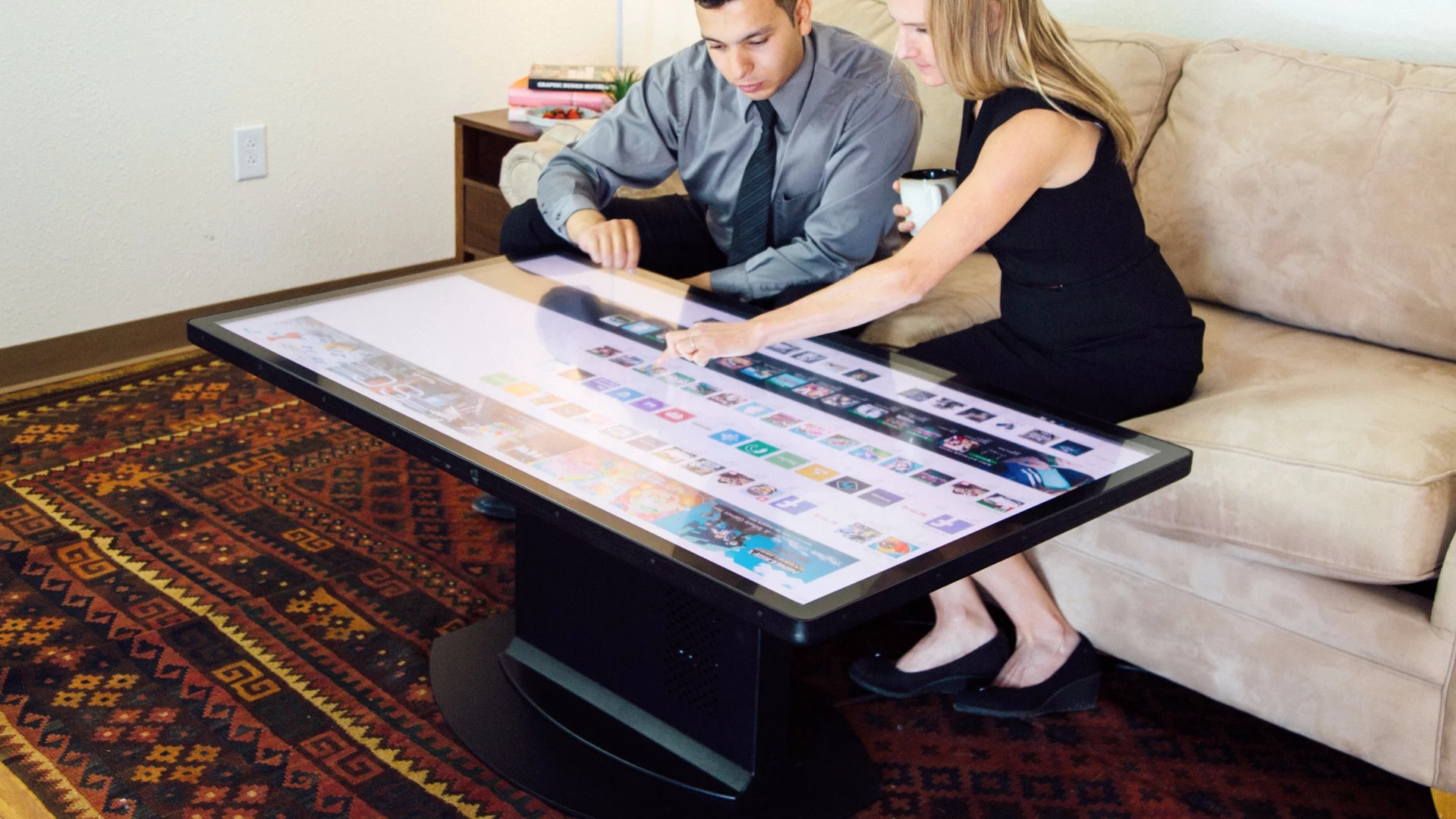 As with other Duet-line products, the table is designed to allow multiple users to interact with it at once, with screen tech from 3M that allows for 60 simultaneous touch points