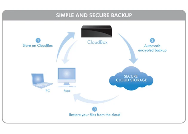 The LaCie CloudBox is a hard drive that automatically backs up its data to the cloud (Image: LaCie)