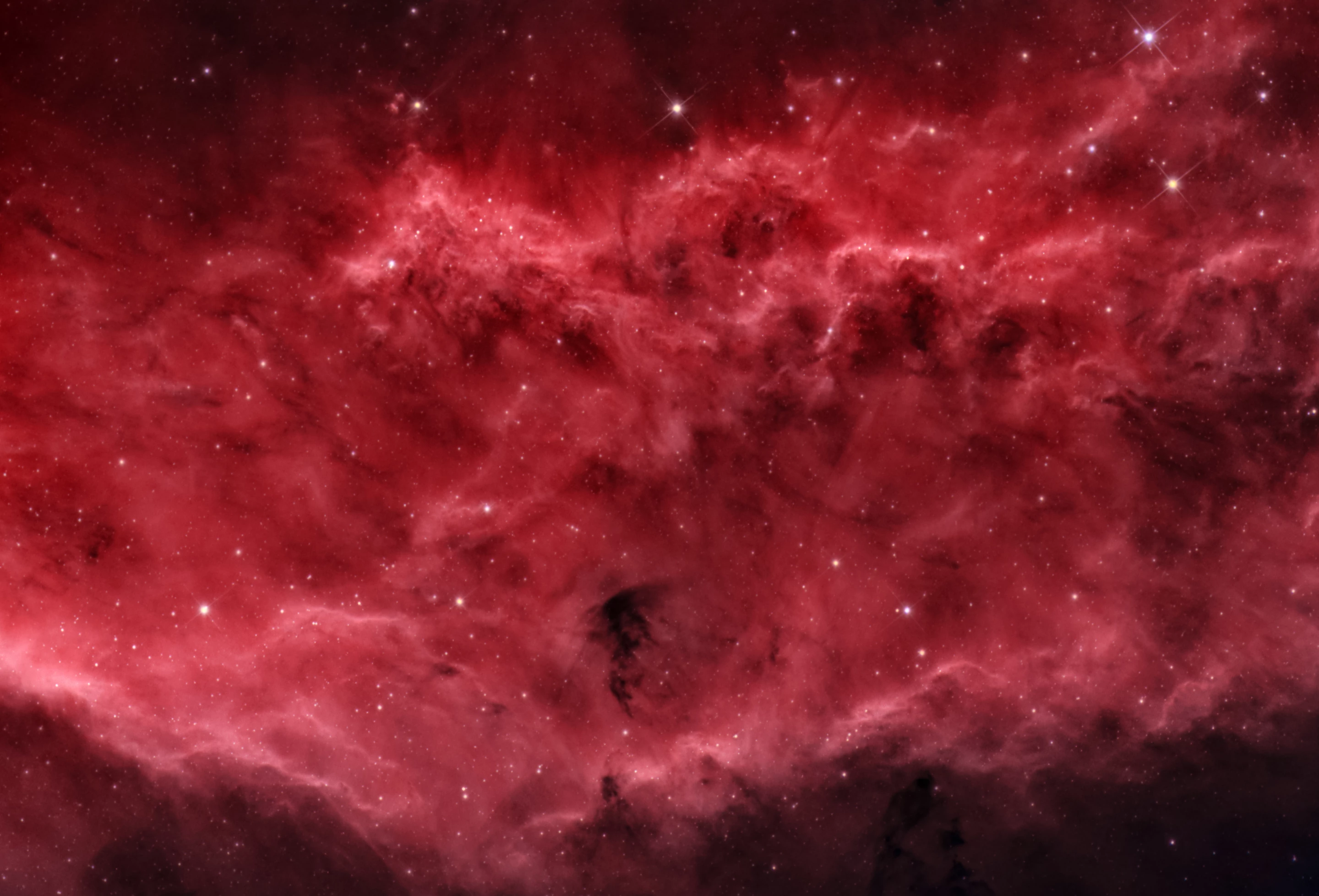 Winner - Best Newcomer. Waves. The image shows the central region of the California Nebula (NGC 1499)