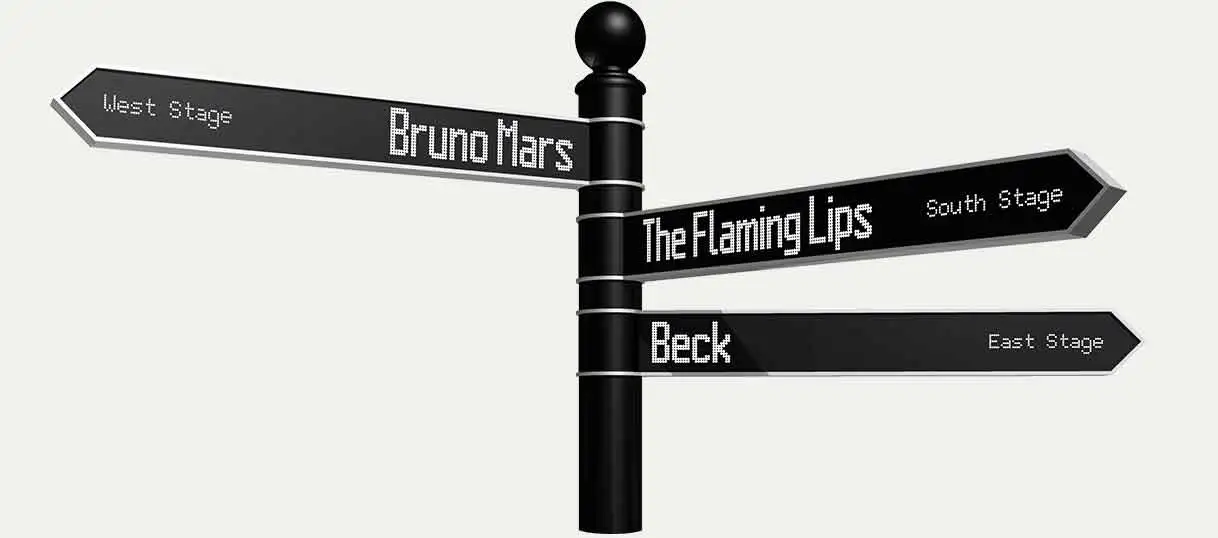 Aside from tourist hot spots, the system could be programmed for specific events, showing which bands are on stage at a music festival or where to find the next panel at a conference, for example