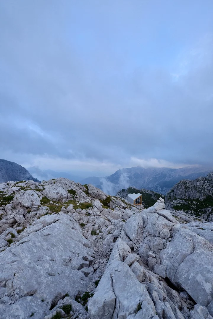 Alpine Shelter hides amid the rockface