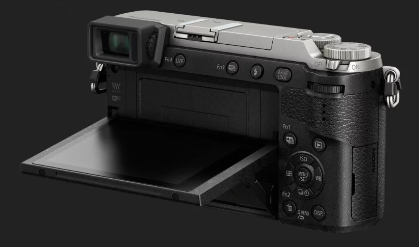 The rear 3-inch LCD touchscreen monitor on the Panasonic Lumix GX80 /GX85 can be tilted up by 80 degrees and down by 45 degrees