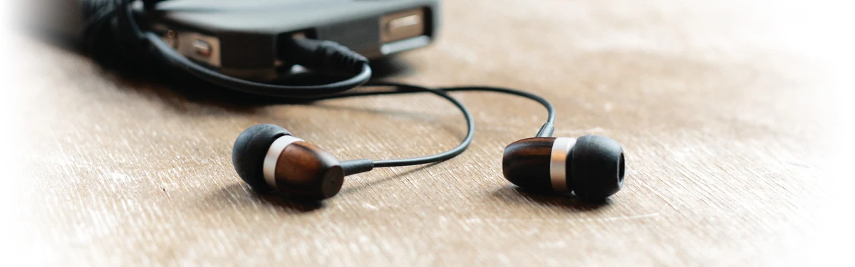 The WoodTones Earbuds from Griffin Technologies feature housing made from reclaimed wood, which gives each set a look all its own and is claimed to improve the audio