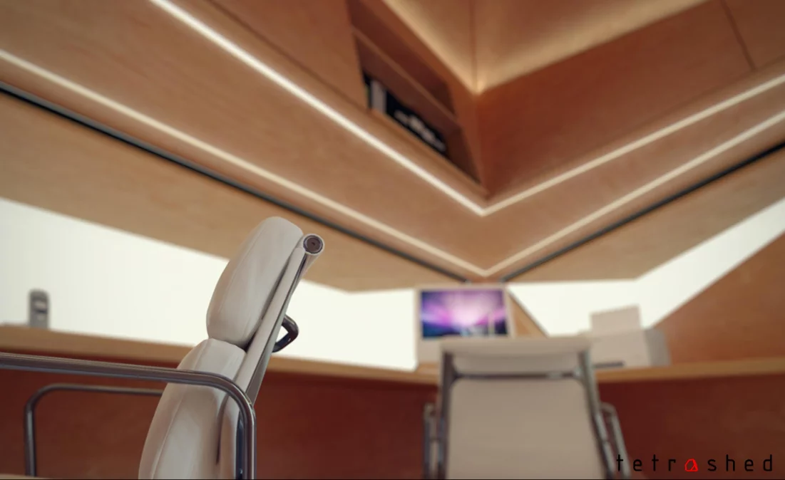 The birch faced plywood is the fancier of the interior finishes (Photo: Tetra-Shed)