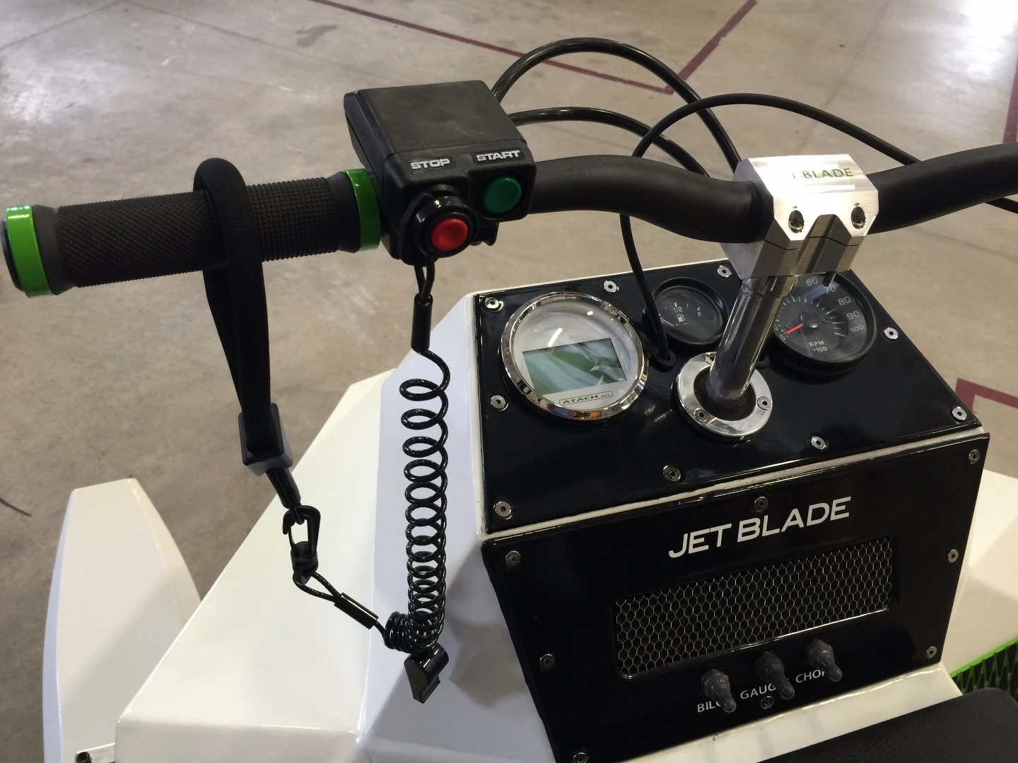 The Jet Blade's gauges and kill switch