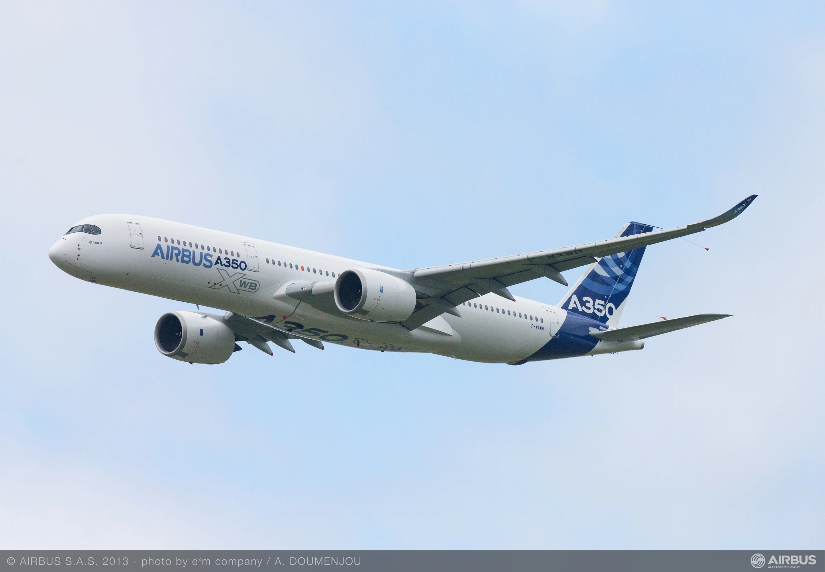 The Airbus A350 XWB made a visit to the 2013 Paris Air Show during its third test flight