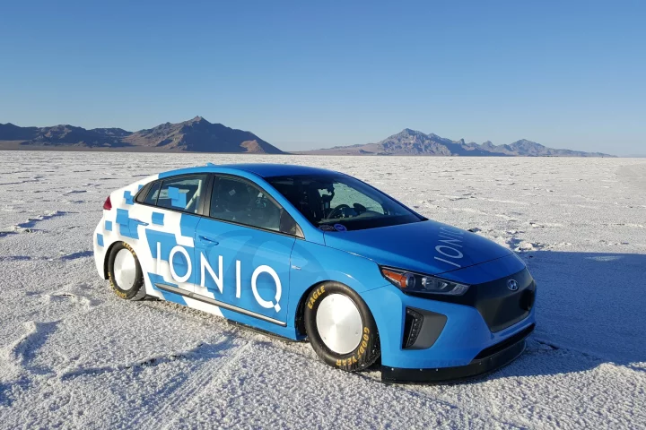 Hyundai has set a land speed record for the new production-based hybrid category in a modified Ioniq hybrid