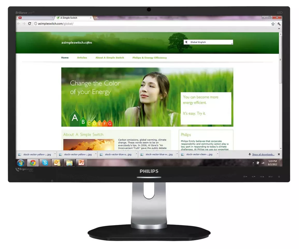 Philips' new ErgoSensor display monitors its user's posture, and advises them if they should change it