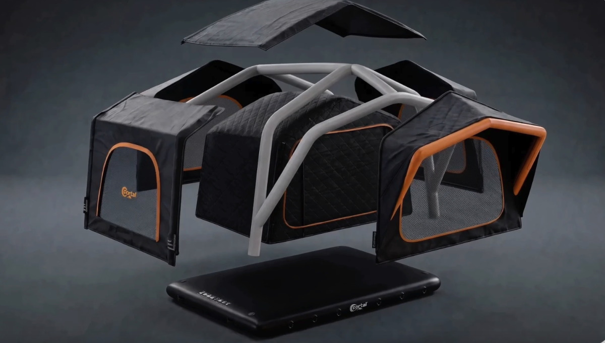 45-lb rooftop duffel tent rides in the car, camps on the roof & beyond