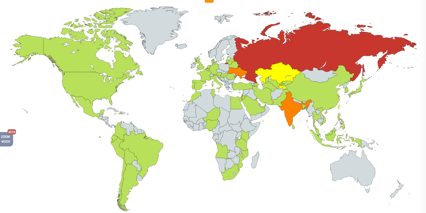 Within a day of being released this graph was produced by SecureList/Kaspersky showing the global spread of the ransomware