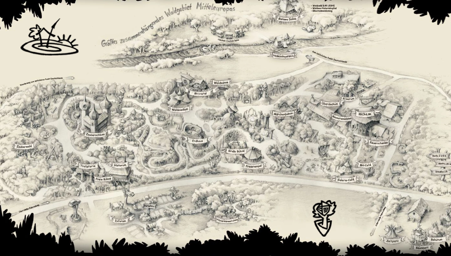 Kulturinsel Einsiedel: site map