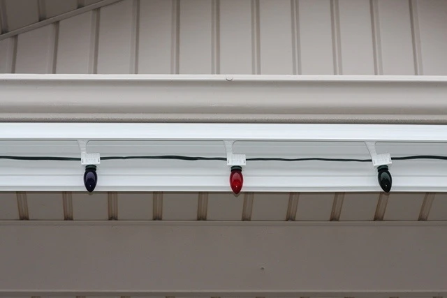 LiteLocker is an outdoor Christmas lighting system, in which the lights fold up behind a protective cover when not in use