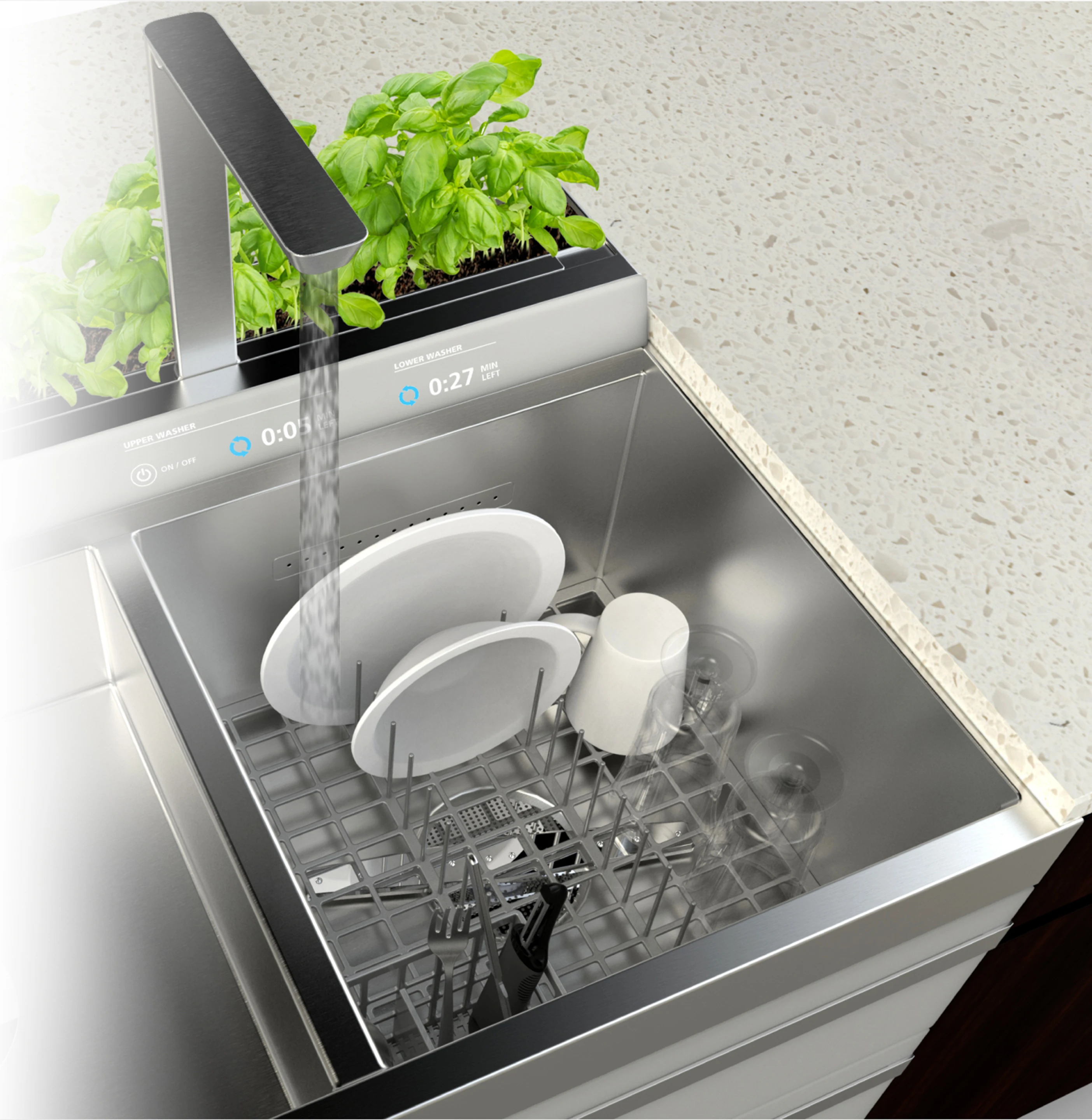 Sink dishwasher for small loads
