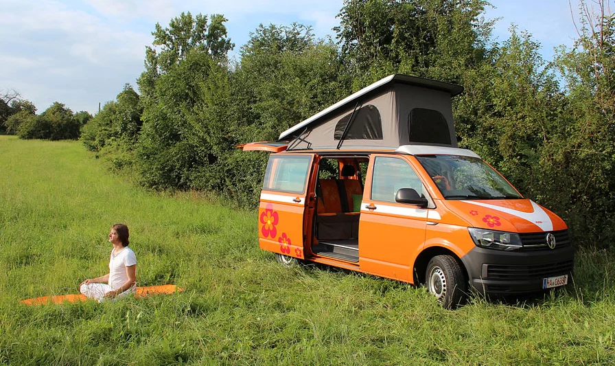 The Flow Camper has a roof bed and cabin bed