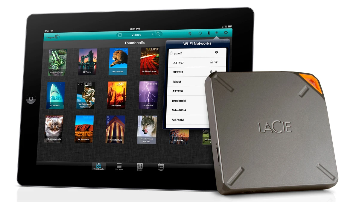 The LaCie Fuel adds 1 TB of external storage to iPads, iPhones and Macs