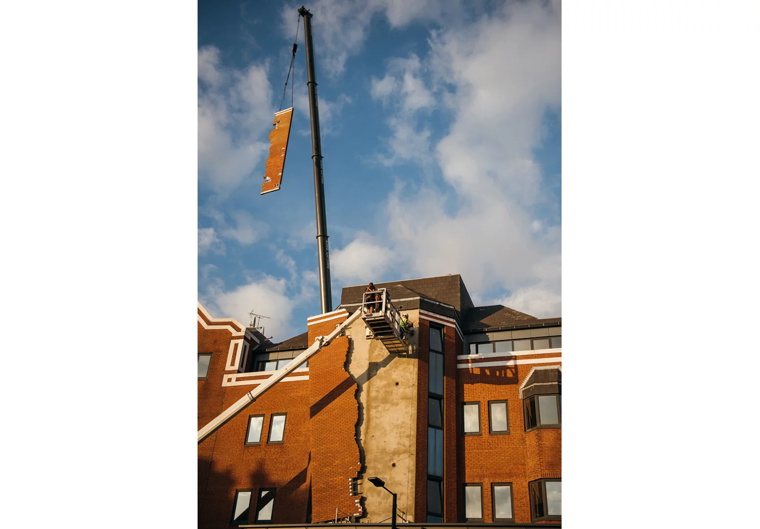 Six pins and half a dozen needles is Chinneck's first permanent installation, which took a team of British engineers, steelworkers and brick layers 14 months to develop