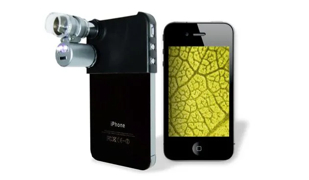 The Mini Microscope for iPhone allows the camera of an iPhone 4 to get close-up images of tiny objects (Photo: Firebox)