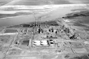 The Hanford D and DR Reactors circa 1955, next to the Columbia River