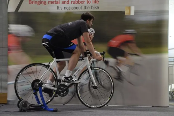 A demo bike equipped with the automatic gear-shifting system