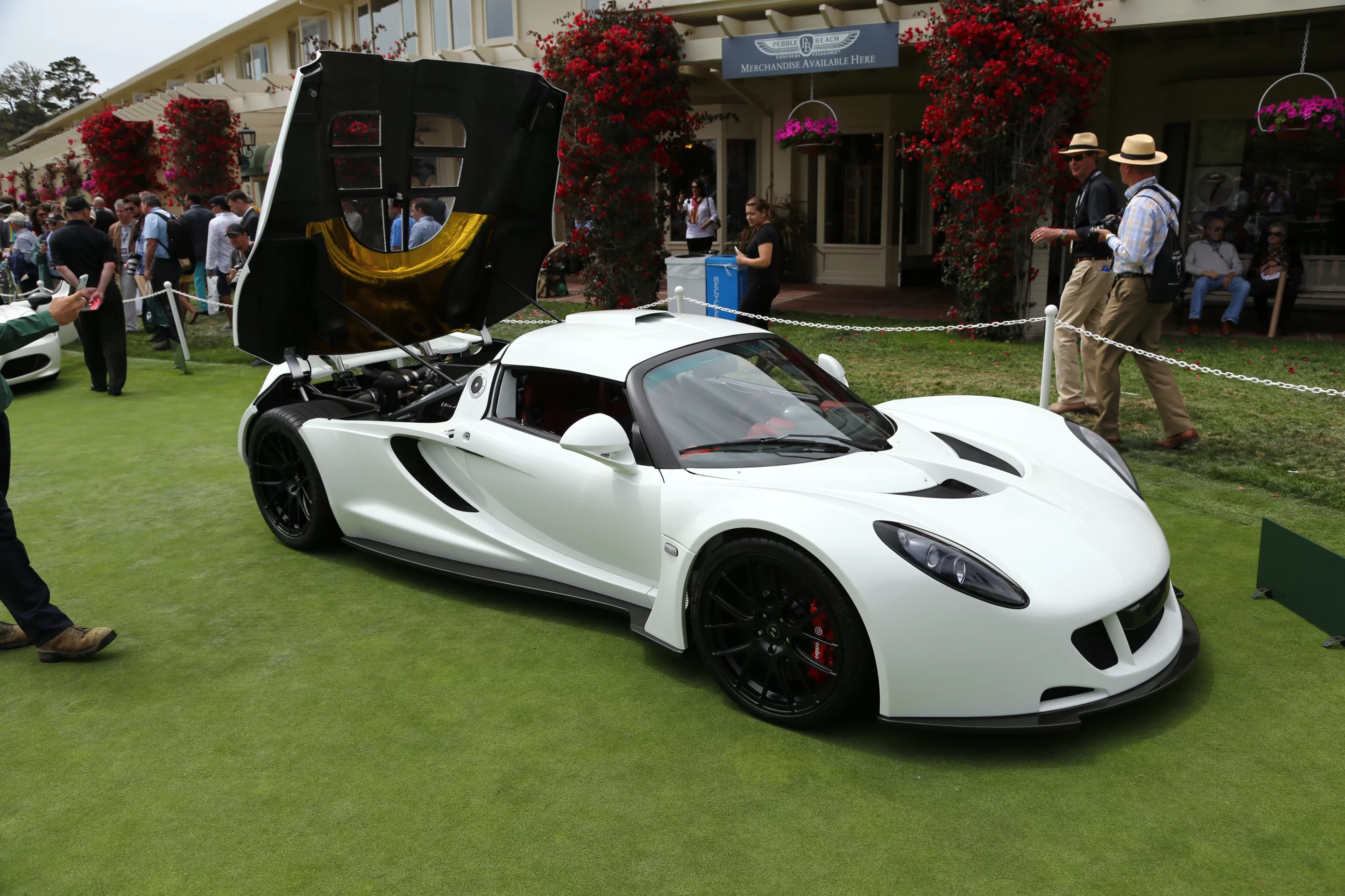 The Hennessey 1,244 hp Venom GT on the lawn at Pebble Beach (Photo: Angus MacKenzie/Gizmag.com)